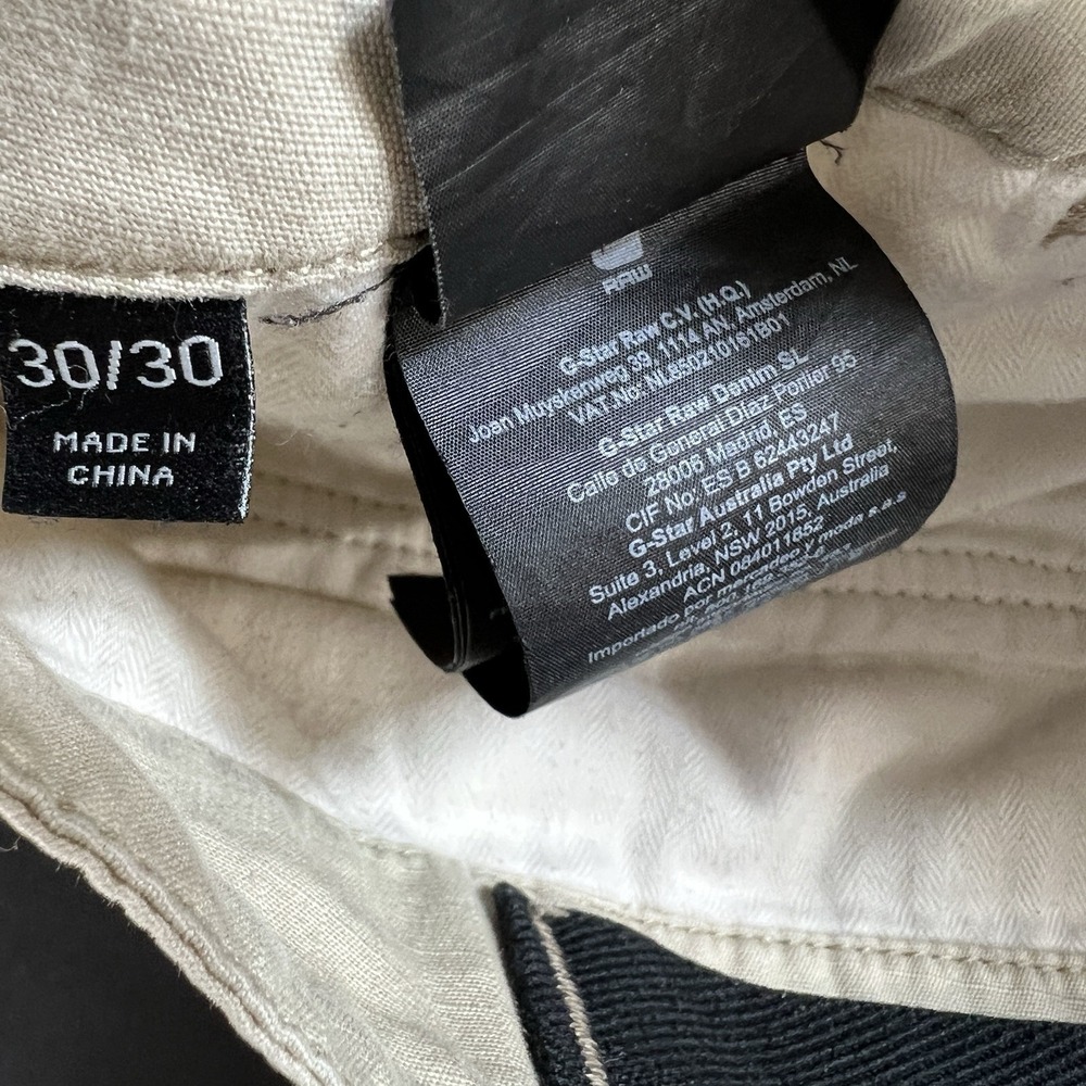 G Star Raw Cargo Pants Men's 30x30 Beige Multi Pockets Utility Outdoors Workwear - Picture 9 of 12